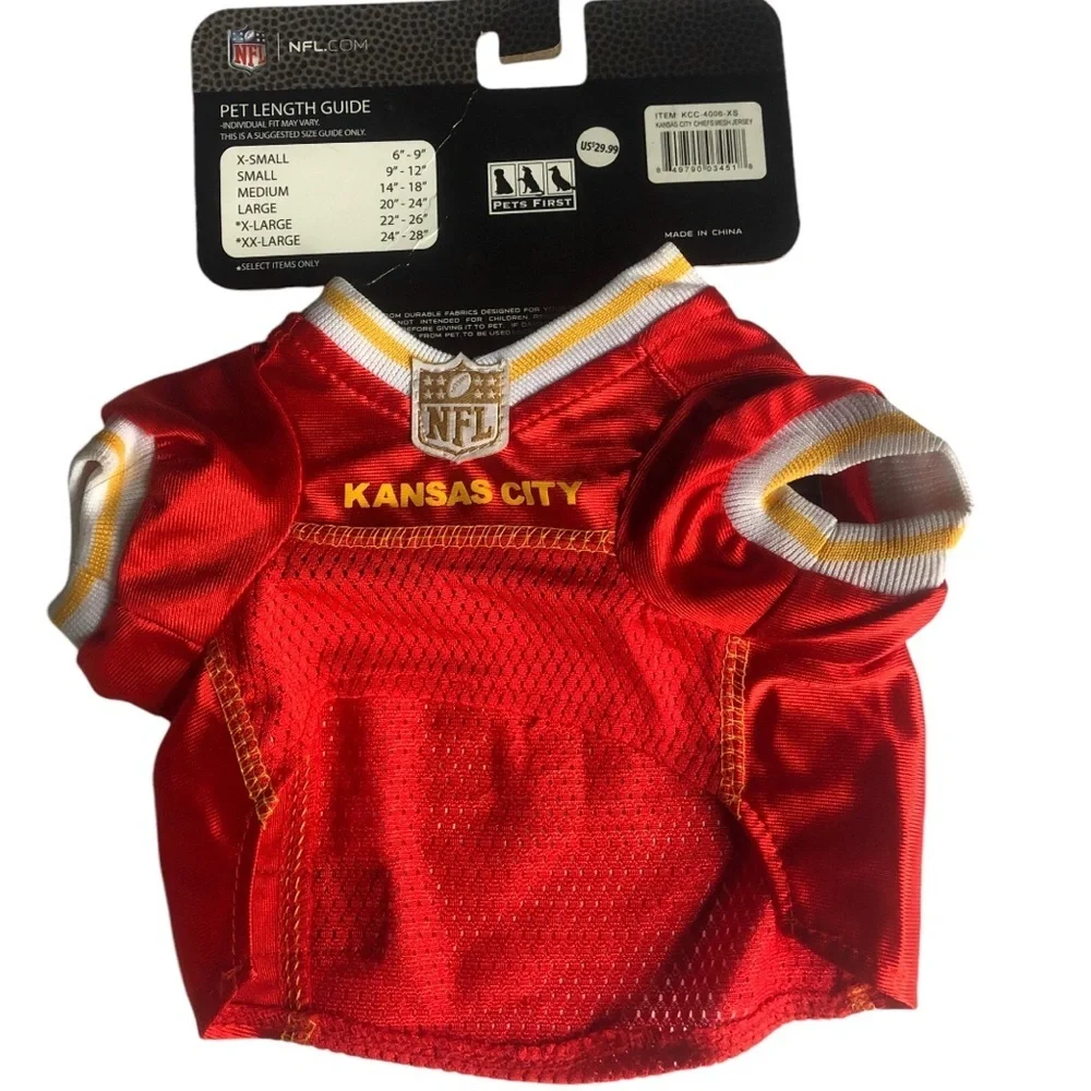 NWT NFL Chiefs Pet Dog Mesh Jersey XS